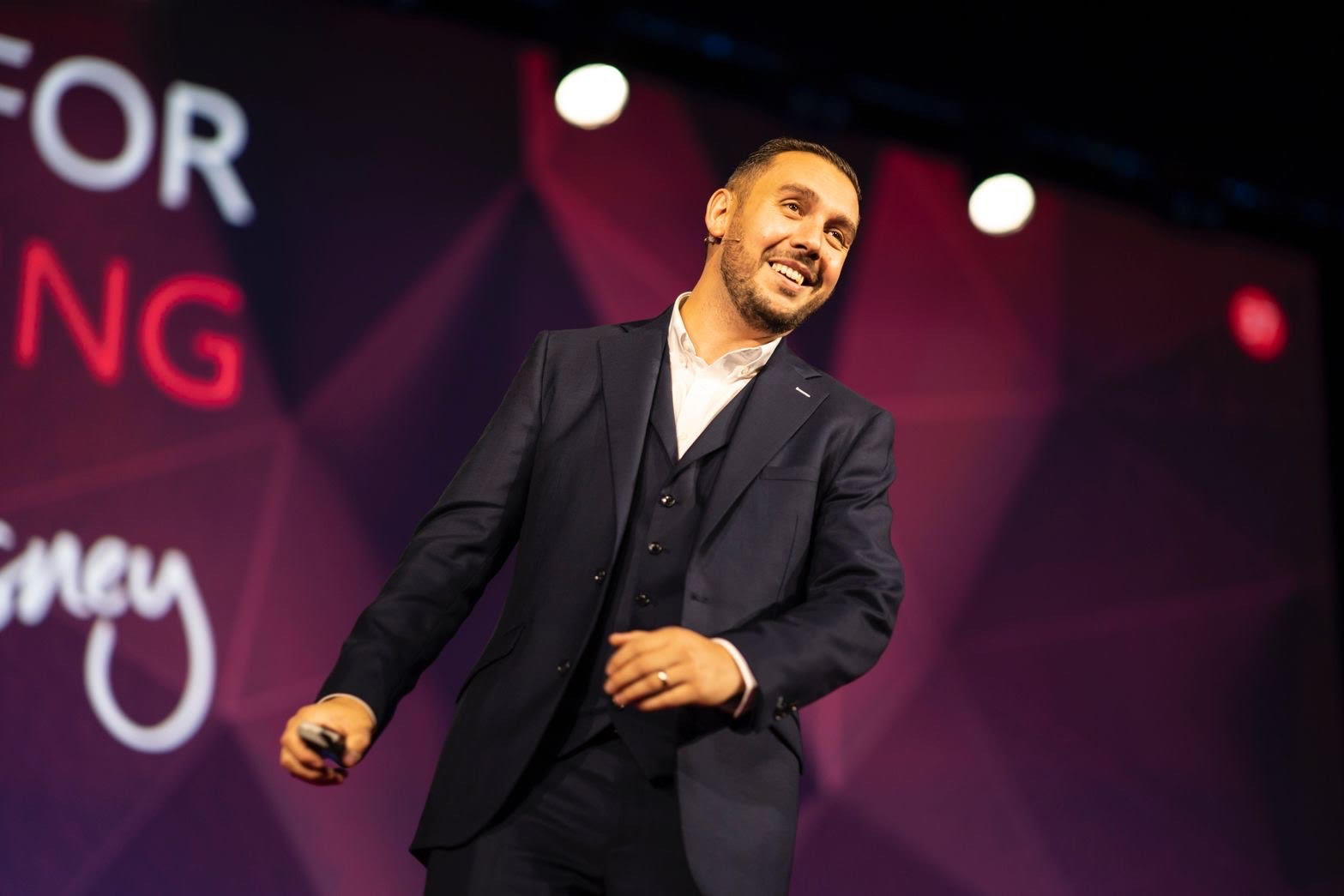 Daniel presenting at an event